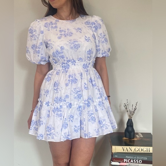 Tuckernuck Hyacinth House Blue Chintz Terry Mini Dress, XS - Picture 1 of 7